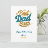 Bester Vater je | Retro Personalisiert Vatertag Karte (Stehend Vorderseite)