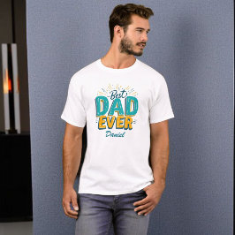 Bester Vater je | Retro Personalisiert Vatertag T-Shirt