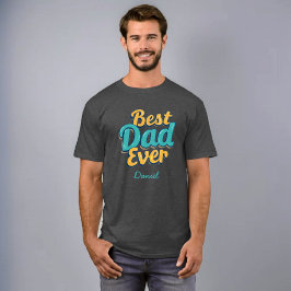 Bester Vater je | Retro Personalisiert Vatertag T-Shirt