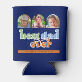 Bester Vater je Retro Text 3 Fotos Dosenkühler (Vorderseite)