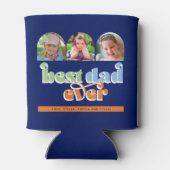 Bester Vater je Retro Text 3 Fotos Dosenkühler (Rückseite)