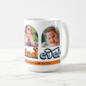 Bester Vater je Retro Text 3 Fotos Kaffeetasse (VorderseiteRechts)