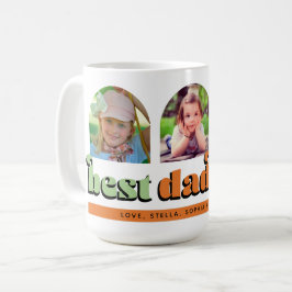 Bester Vater je Retro Text 3 Fotos Kaffeetasse