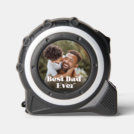 Bester Vater je Retro-Text-Foto Maßband (Vorderseite)