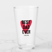 Bester Vater je rosa Herztag Vatertag Glas (Vorderseite)