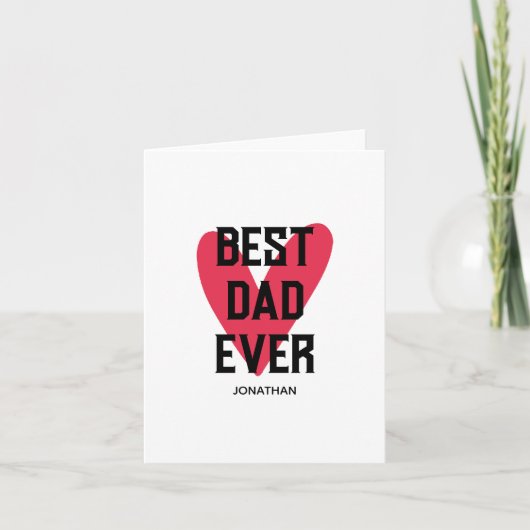 Bester Vater je rosa Herztag Vatertag Karte (Vorderseite)