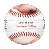 Bester Vater je Rote Typografie Rustikales Holz Mo Baseball (Rückseite)