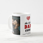 Bester Vater je Rotes Herz 2 Foto Kaffeetasse (Vorderseite Links)