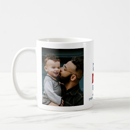 Bester Vater je Rotes Herz 2 Foto Kaffeetasse (Links)