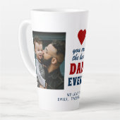 Bester Vater je Rotes Herz 2 Foto Milchtasse (Linke Ecke)