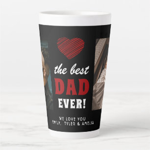 Bester Vater je Rotes Herz Schwarz 2 Foto Milchtasse