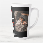 Bester Vater je Rotes Herz Schwarz 2 Foto Milchtasse (Rechts)