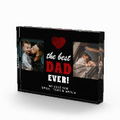 Bester Vater je Rotes Herz Schwarz 2 Fotoblock (Rechts)