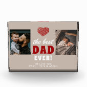 Bester Vater je Rotes Herz Schwarz 2 Fotoblock (Vorderseite)