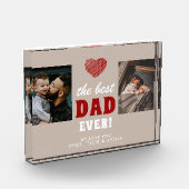 Bester Vater je Rotes Herz Schwarz 2 Fotoblock (Links)