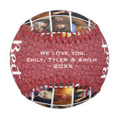 Bester Vater je rotes Leder drucken 6 FotoCollage Baseball (Rückseite)