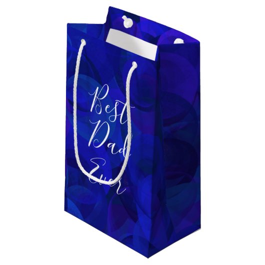 Bester Vater je Royal Blue Vatertag Kleine Geschenktüte (Vorderseite Schrägansicht)