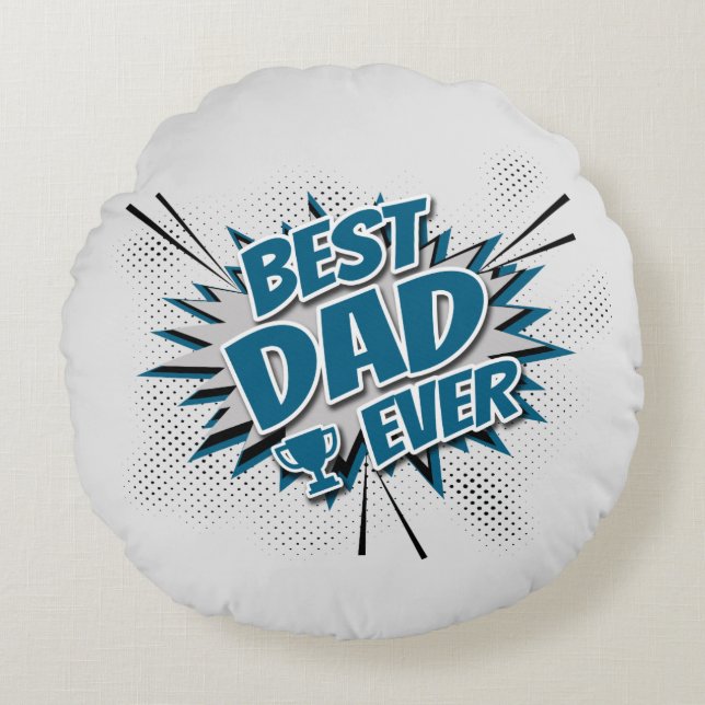 Bester Vater je Rundes Kissen (Vorderseite)