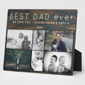 Bester Vater je Rustikal 6 FotoCollage Vatertag Fotoplatte (Seite)