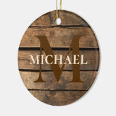 Bester Vater je Rustikal bedrückte Barnholz-Monogr Keramik Ornament (Links)