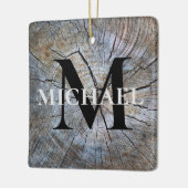 Bester Vater je Rustikal bedrückte Baumrinde Keramikornament (Links)