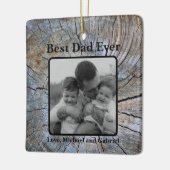 Bester Vater je Rustikal bedrückte Baumrinde Keramikornament (Links)