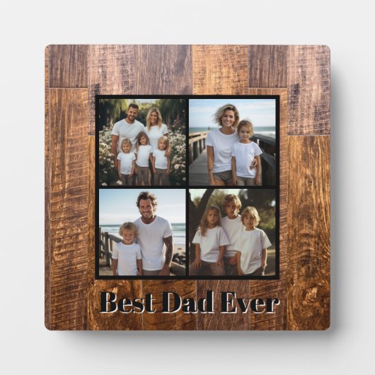 Bester Vater je rustikal dunkelholz Getreide Vater Fotoplatte (Vorderseite)