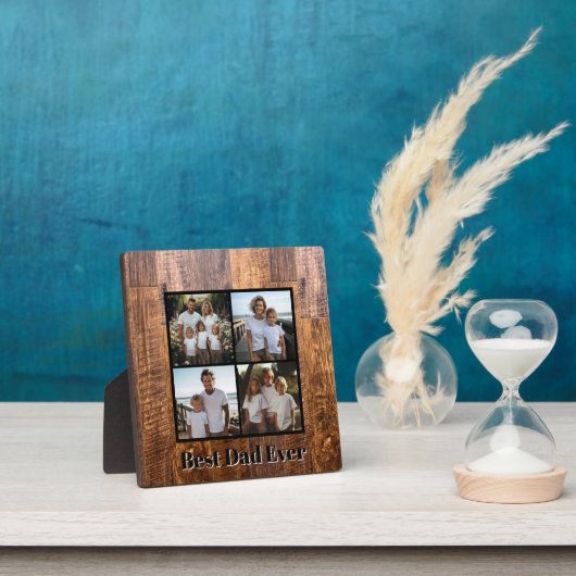 Bester Vater je rustikal dunkelholz Getreide Vater Fotoplatte (InSitu)