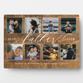 Bester Vater je rustikale Holzkörnerkollektion Fotoplatte (Vorderseite)