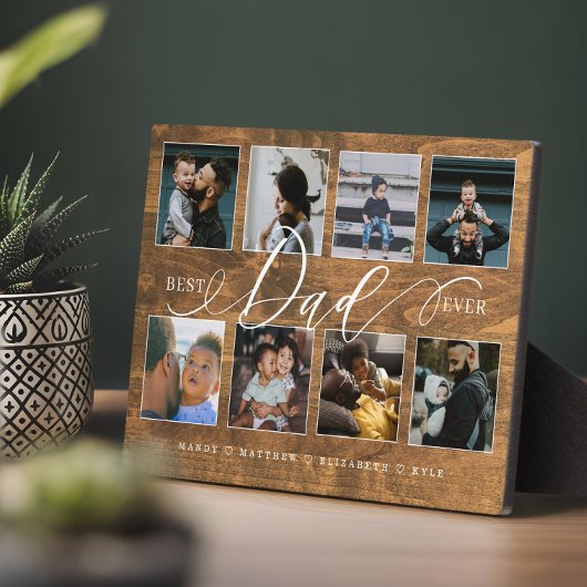 Bester Vater je rustikale Holzkörnerkollektion Fotoplatte