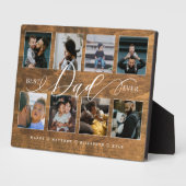 Bester Vater je rustikale Holzkörnerkollektion Fotoplatte (Seite)