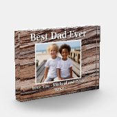 Bester Vater je rustikale Holzkornvorlage Fotoblock (Links)