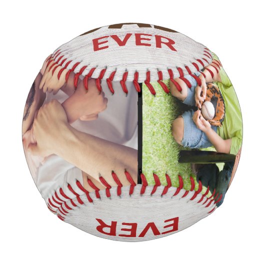 Bester Vater je rustikaler Baseball-Foto Name benu Baseball (Vorderseite)