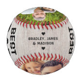 Bester Vater je rustikaler Baseball-Foto Name benu Baseball (Rückseite)