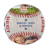 Bester Vater je rustikaler Baseball-Foto Name benu Baseball (Rückseite)