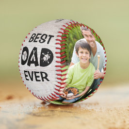 Bester Vater je rustikaler Baseball-Foto Name benu Baseball