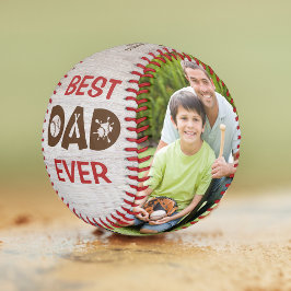 Bester Vater je rustikaler Baseball-Foto Name benu Baseball