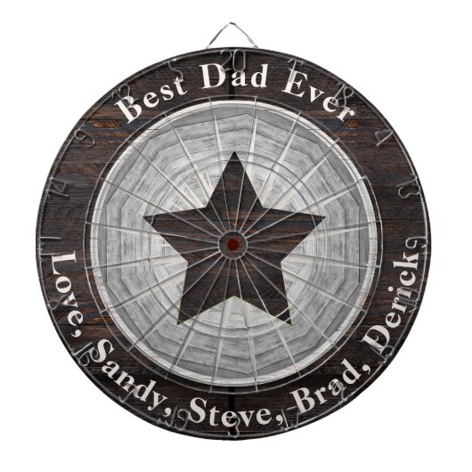 Bester Vater je rustikaler Name des Tons Dartscheibe (vorne)