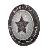 Bester Vater je rustikaler Name des Tons Dartscheibe (Vorderseite rechts)