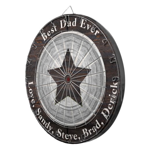 Bester Vater je rustikaler Name des Tons Dartscheibe (Vorderseite rechts)