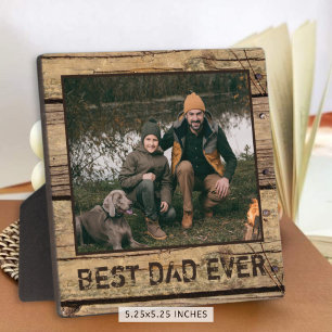 Bester Vater je Rustikales Foto Fotoplatte