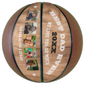  Bester Vater je rustikales Holz 5 FotoCollage Basketball (Vertikal)
