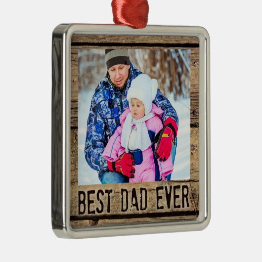 Bester Vater je, rustikales Holz Ornament Aus Metall (Rechts)