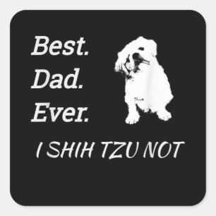 Bester Vater je schih Tzu nicht Pet Quadratischer Aufkleber