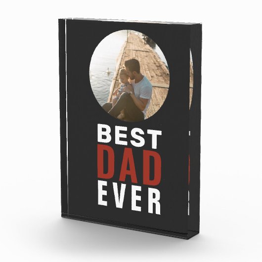 Bester Vater je schwarz Benutzerdefiniert Fotoblock (Rechts)