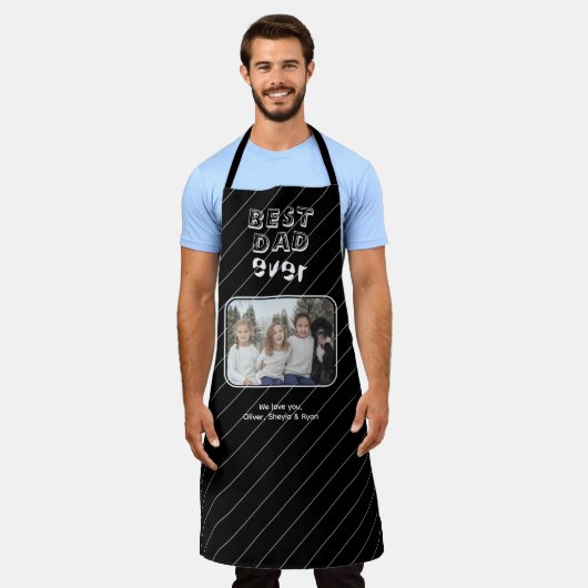 Bester Vater je Schwarz Benutzerdefiniertes Foto K Schürze (Getragen)