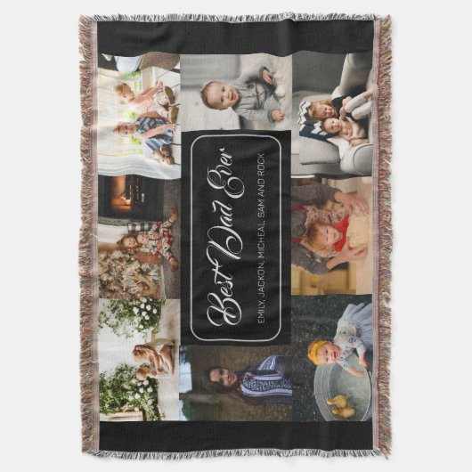 Bester Vater je Schwarz Collage Moderne Decke (Vorderseite Vertikal)