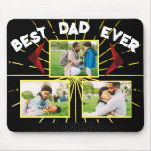 Bester Vater je Schwarz Familienfoto Collage Keepa Mousepad (Vorne)