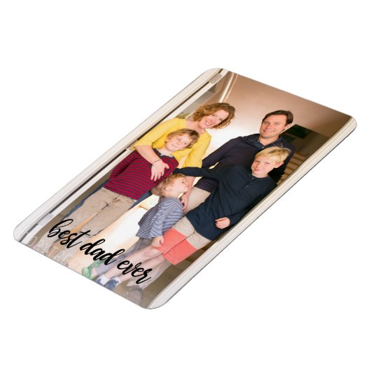 Bester Vater je Schwarz-Script-Fotovorlage Magnet (Linke Seite)
