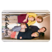 Bester Vater je Schwarz-Script-Fotovorlage Magnet (Horizontal)